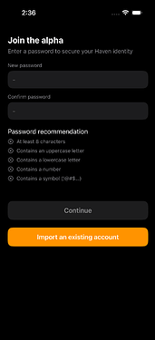 Password input